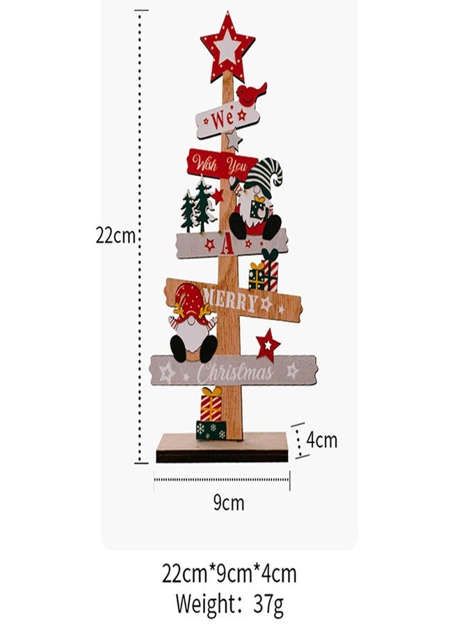 Anikoocory Christmas Tree Gnome Decorations for Home, Tabletop, Wooden Xmas Ornaments for Office Party Tiered Tray Desk Decor (We Wish You A Merry Christmas) - Image 2